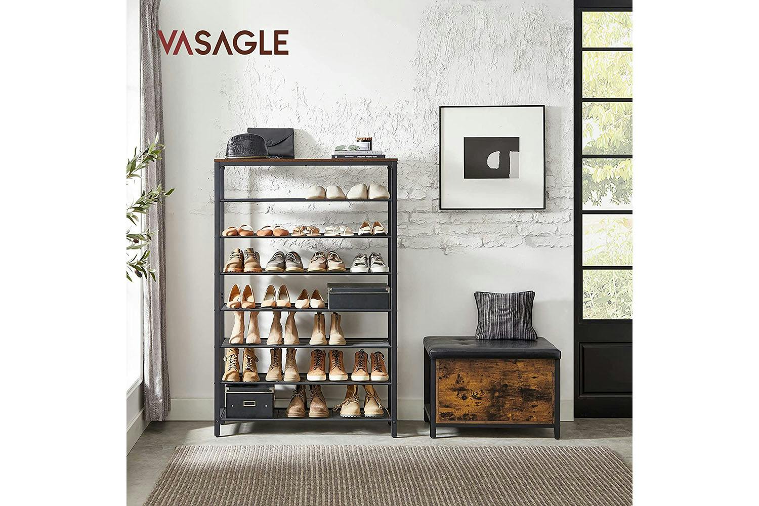 Vasagle  Shoe Rack With 7 Metal Shelves | Black