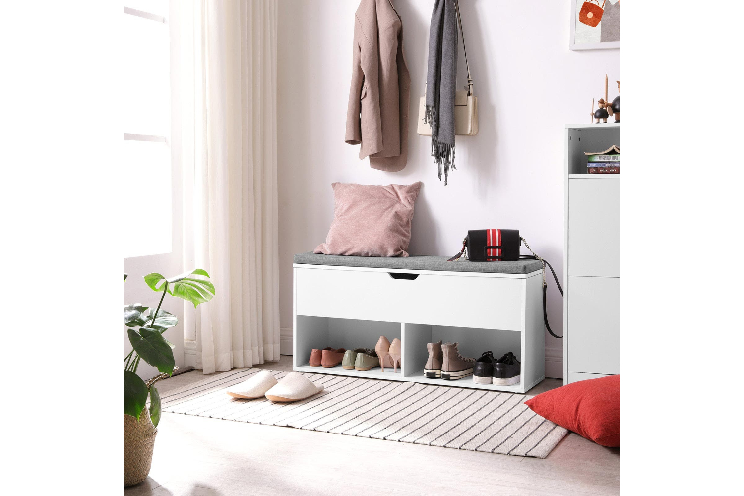 Vasagle Shoe Bench | White & Gray