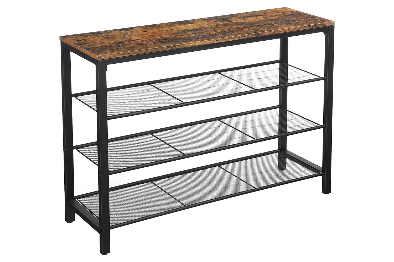 Vasagle Industrial Shoe Organizer | Rustic Brown & Black