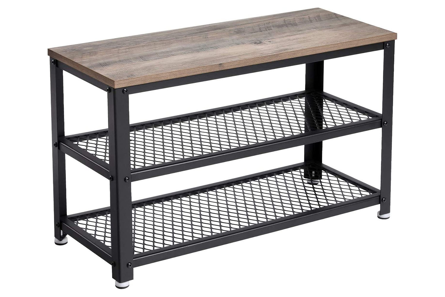 Vasagle Gray 3-Tier Shoe Storage Rack | Greige & Black