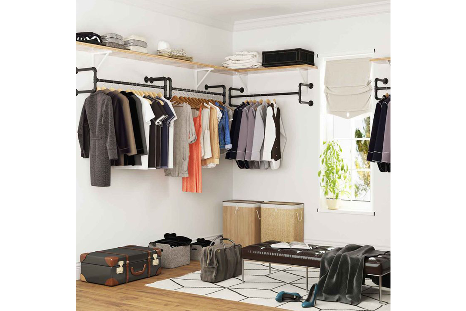 Songmics Industrial Pipe Clothes Rack | Black