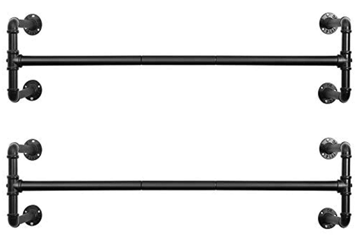 Songmics Set of 2 Black Wall-Mounted Clothes Rack | Black