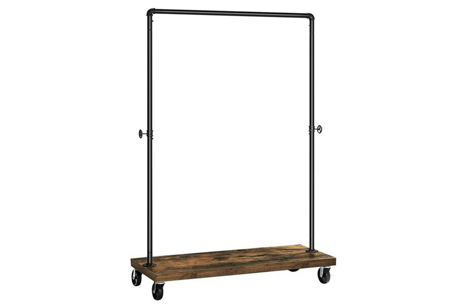 Vasagle Industrial Pipe Style Rolling Garment Rack with Shoe Shelf
