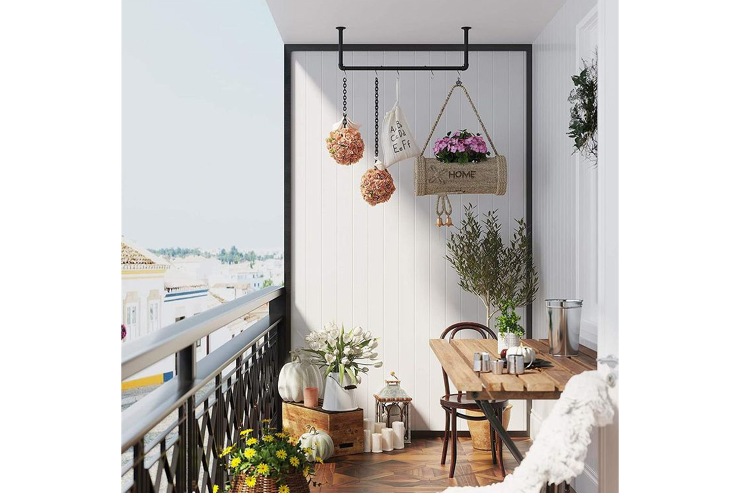 Songmics Wall Mounted Clothes Rack | Black