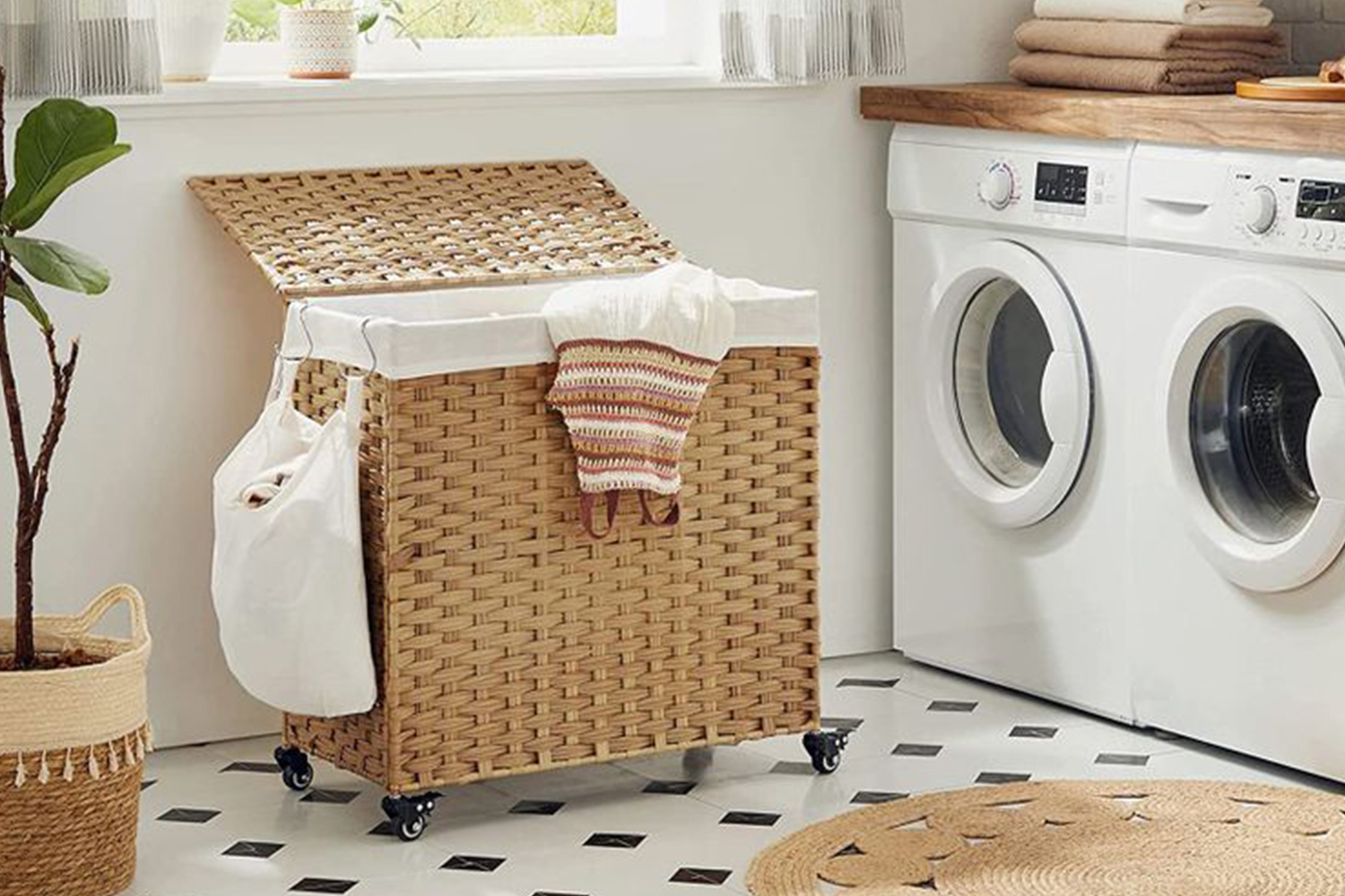 Songmics Laundry Hamper With Removable Bag | Natural