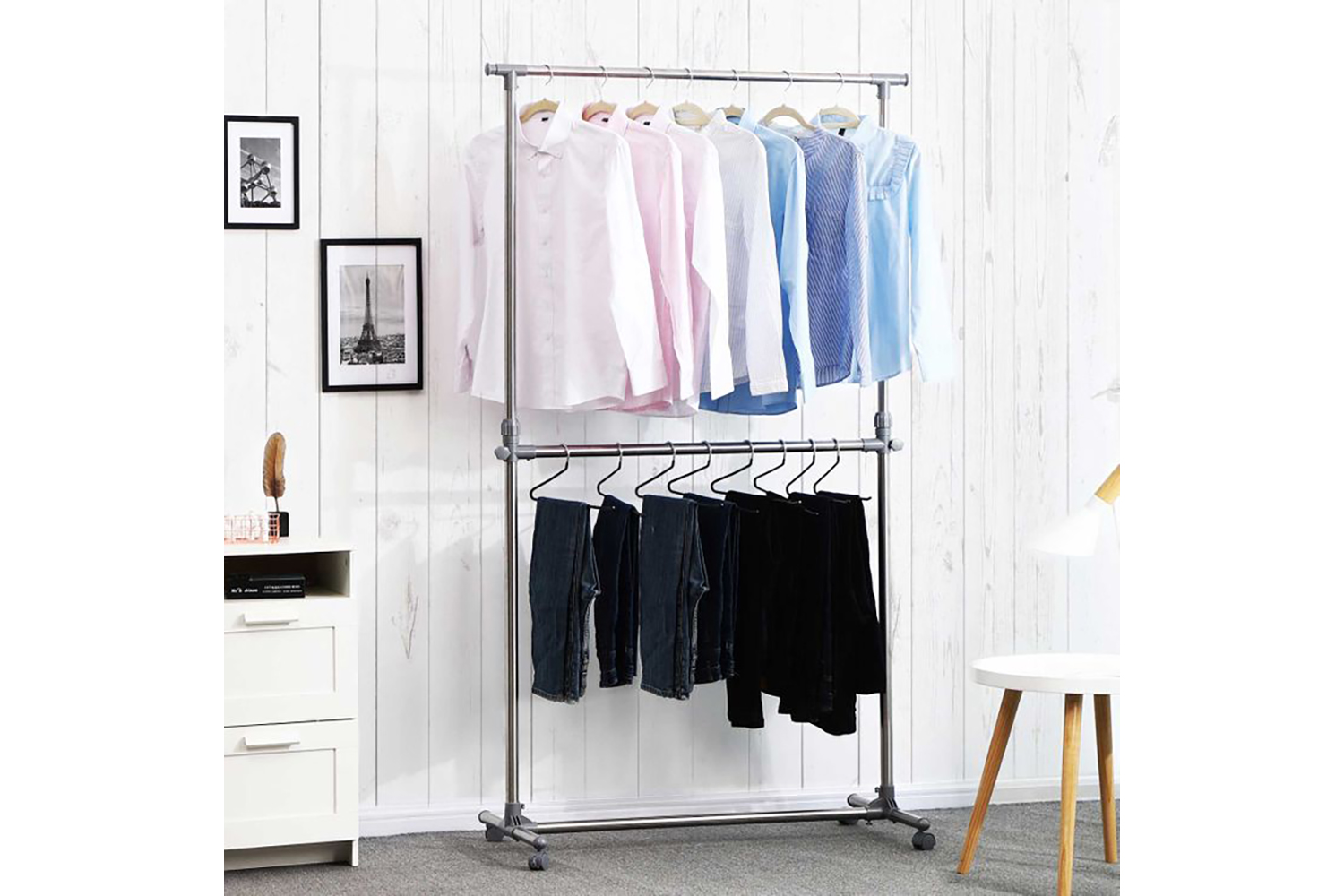 Songmics Movable Clothes Rack | Silver