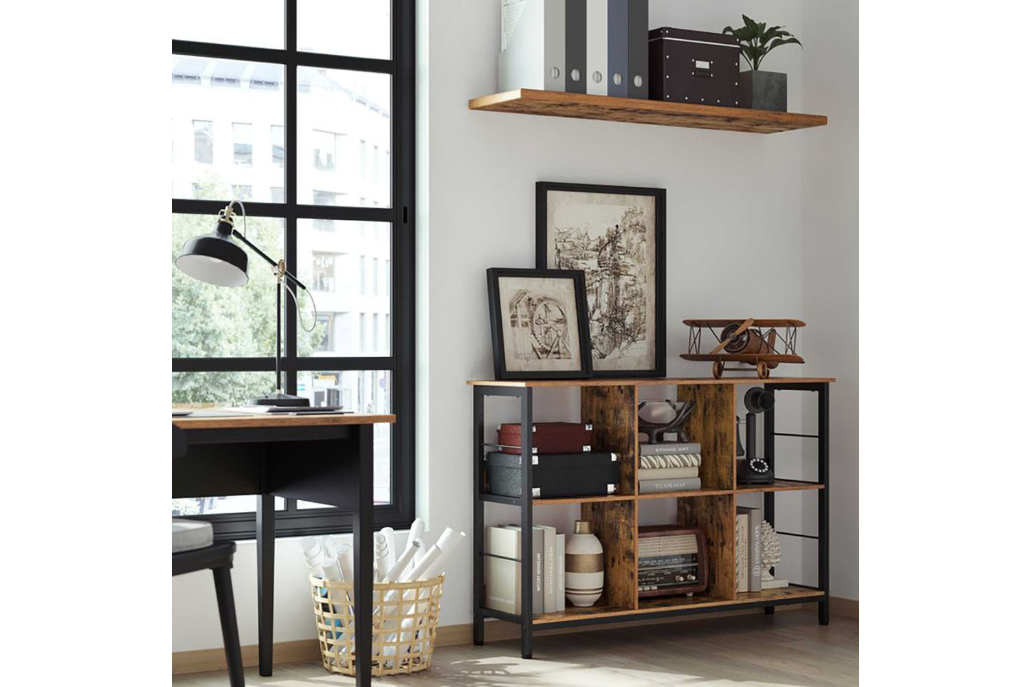 Vasagle ULLS104B01 Industrial Multi-functional Storage Bookshelf ...