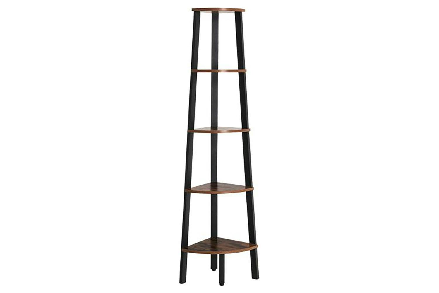 Vasagle Industrial 5-Tier Floor Standing Corner Shelf | Rustic Brown