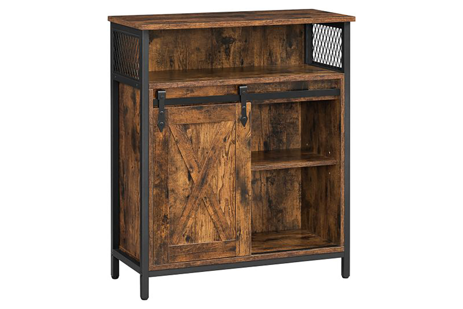Vasagle Storage Sideboard with Barn Door | Rustic Brown & Black