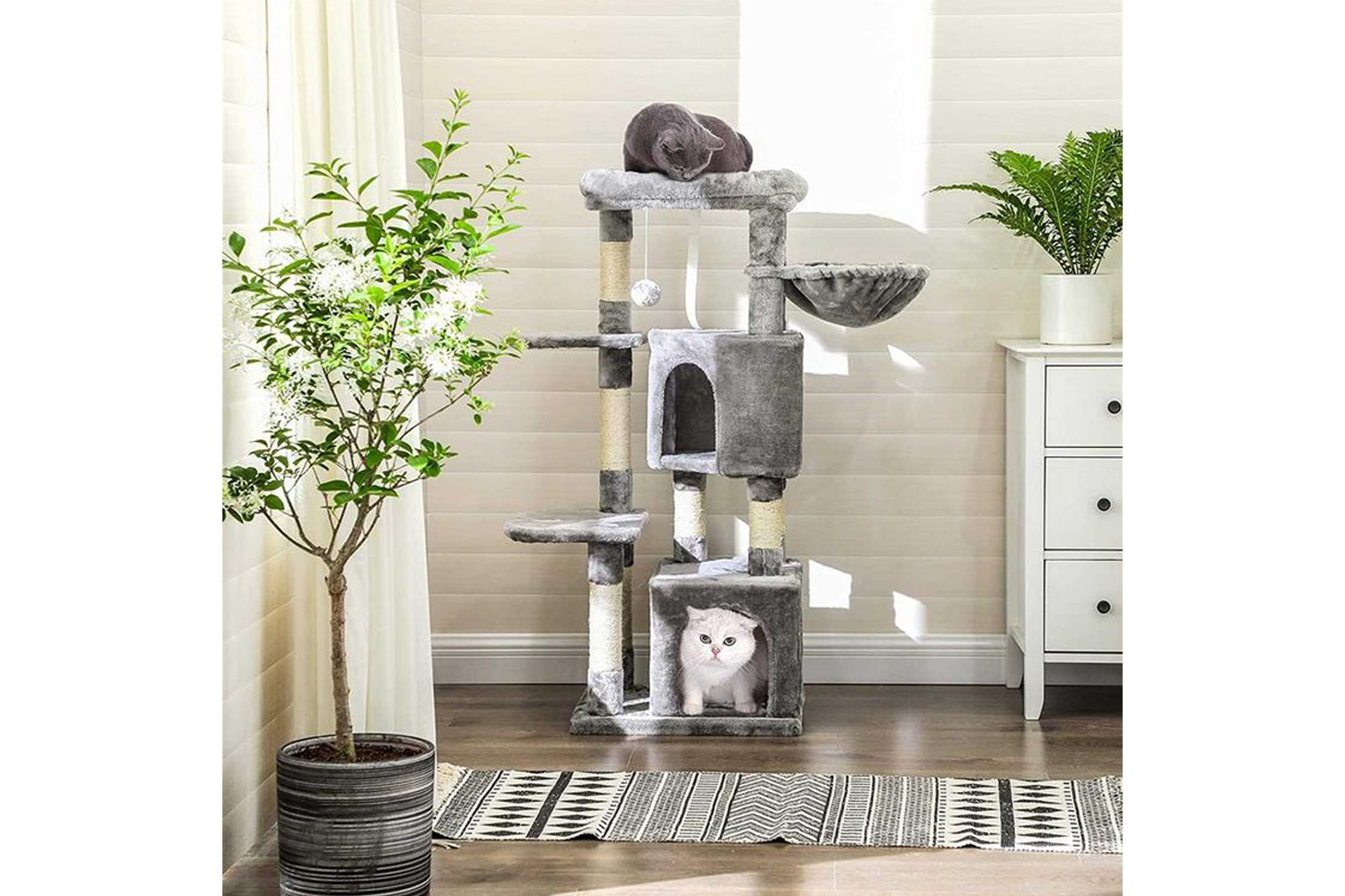 Feandrea 47.2" Cat Tree | Light Gray