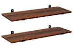 Songmics Wall Mounted Floating Shelves | Brown Board, Black Frame