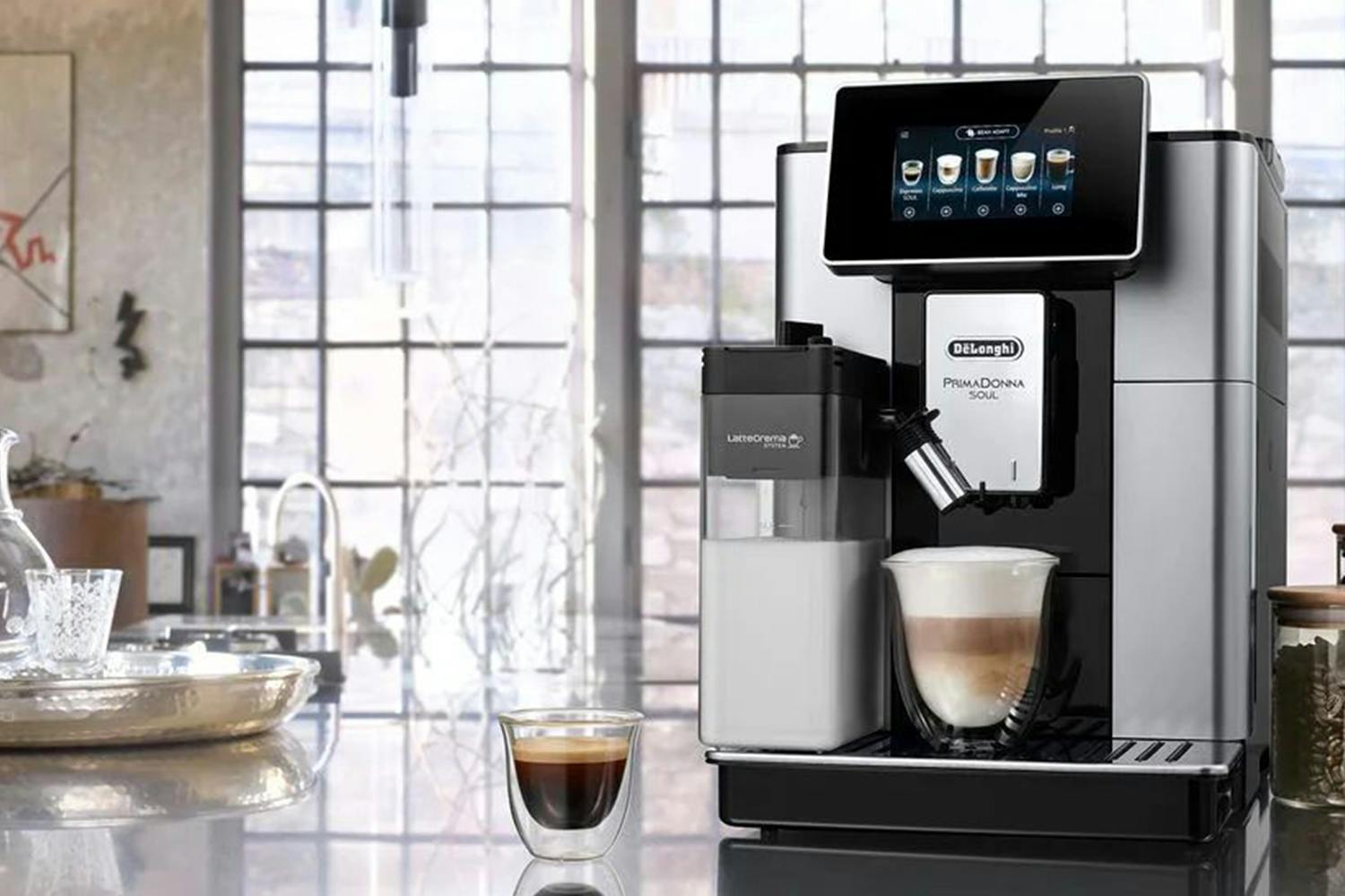Delonghi PrimaDonna Soul Fully Automatic Coffee Machine In Metal