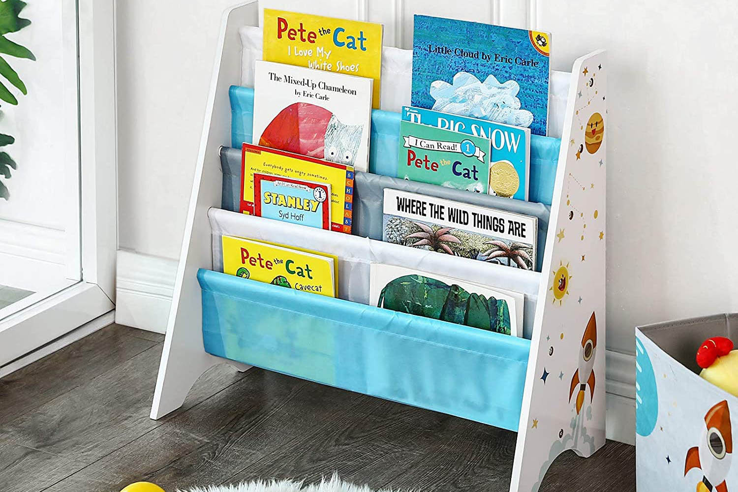 Songmics GKR72WT Kids Book Organizer Blue & Gray Ireland