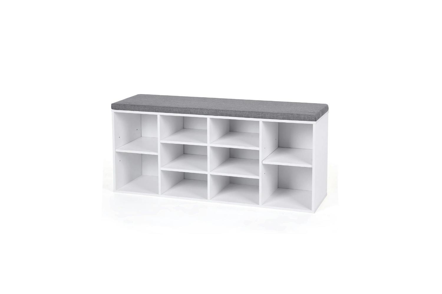 Vasagle Shoe Bench Storage Cabinet With Cushion | White