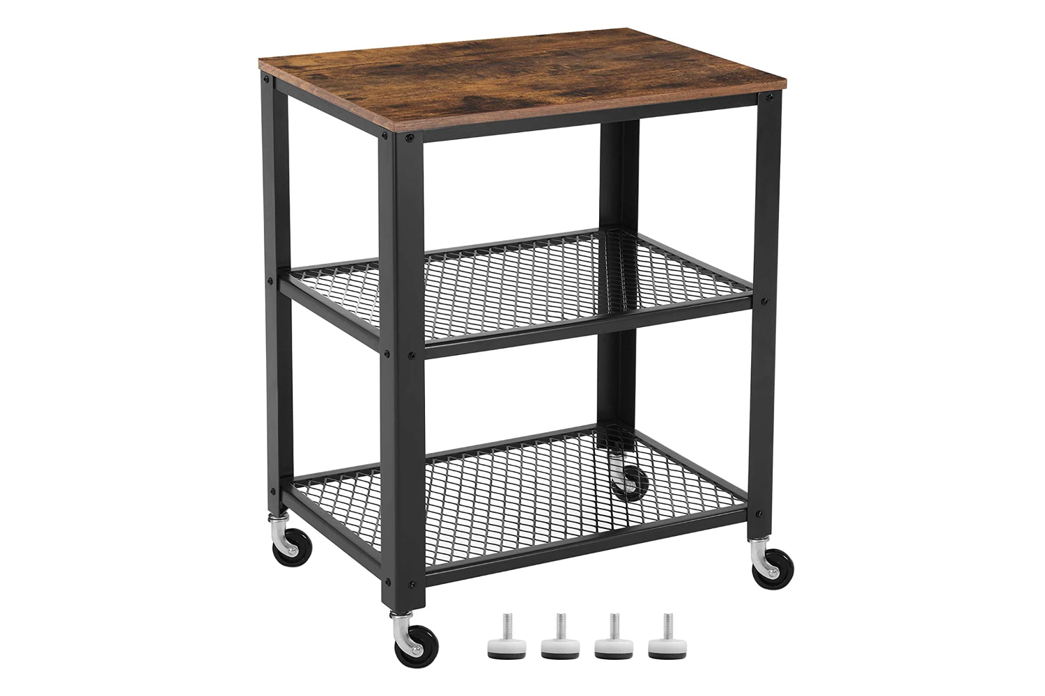 Vasagle Industrial Serving Cart with Shelve | Rustic  Brown