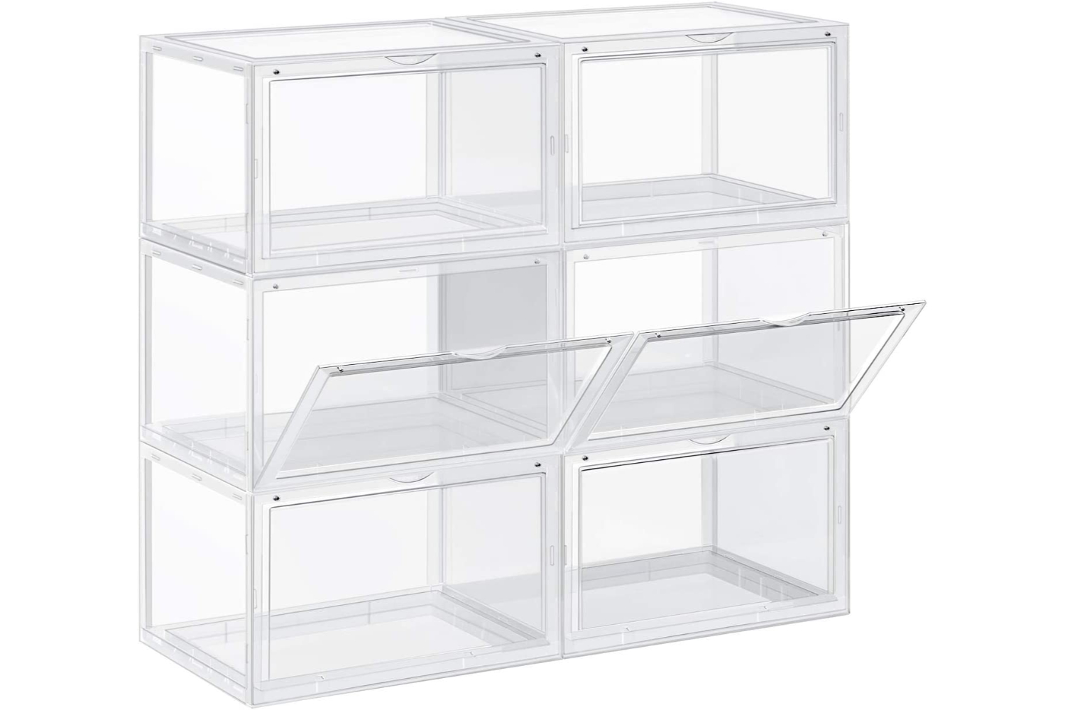 Songmics 6 Stackable Shoe Organizers | Transparent