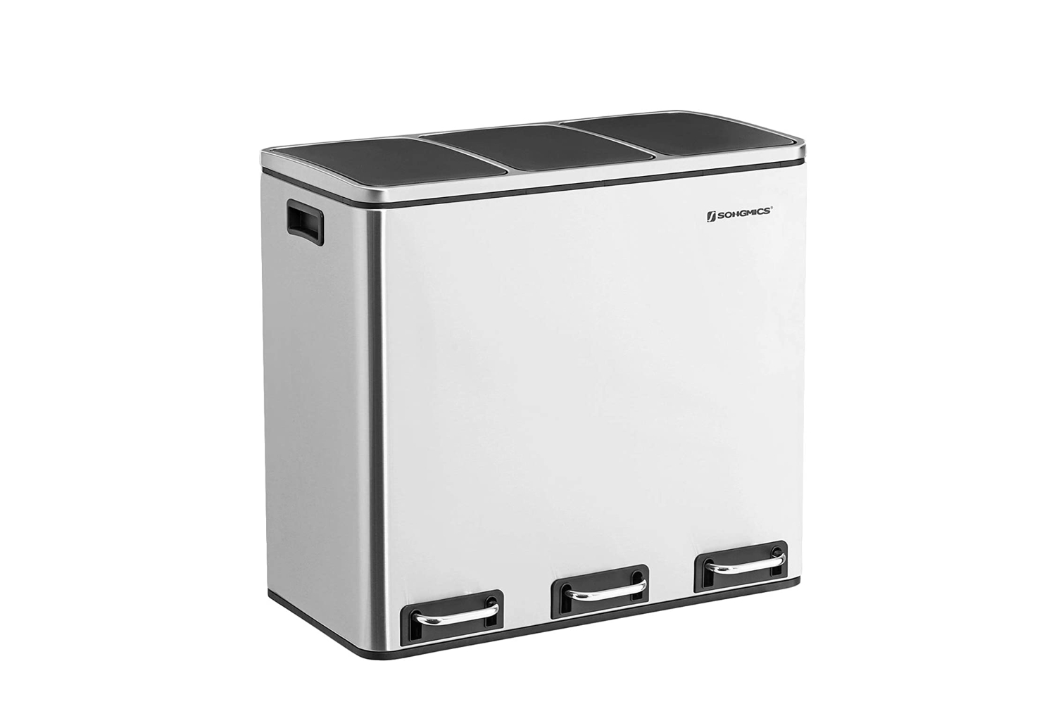 Songmics Triple Trash Can | Silver
