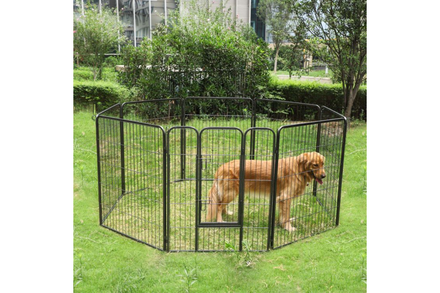 Feandrea Indoor Pet Playpen | Grey & Black