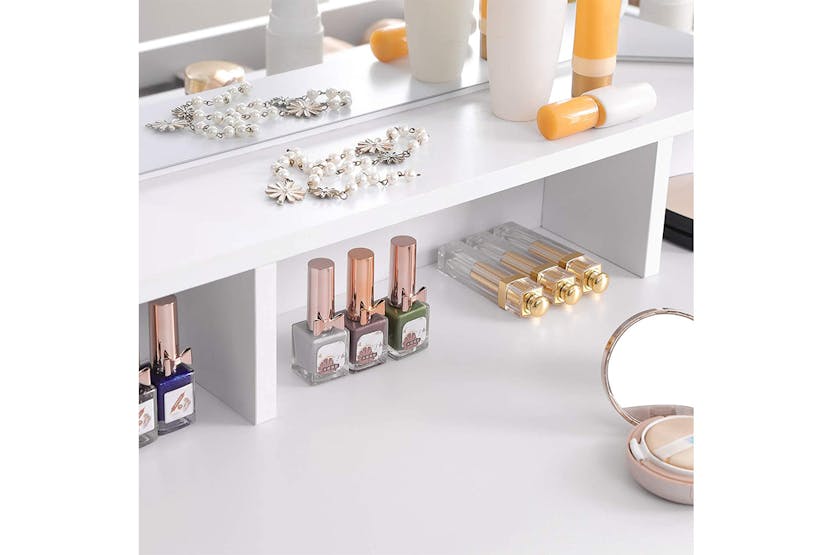 Vasagle Makeup Vanity Set with Foldable Mirror | White