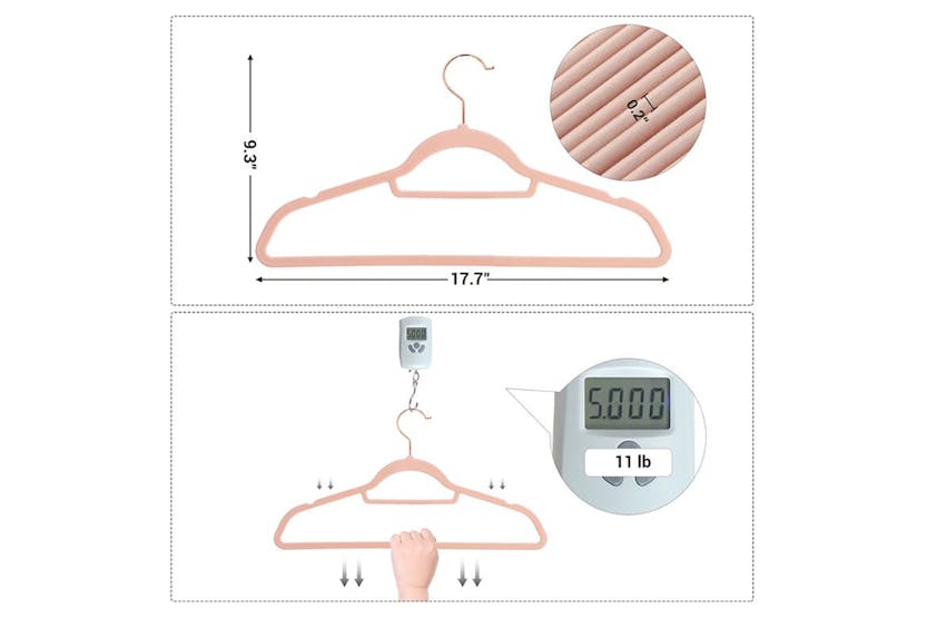 Songmics Thick Hangers | Light Pink & Rose Gold