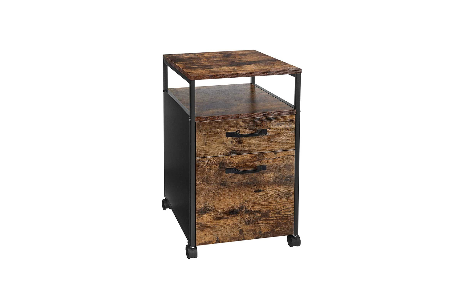 Vasagle Industrial File Cabinet with Drawer | Rustic Brown & Black