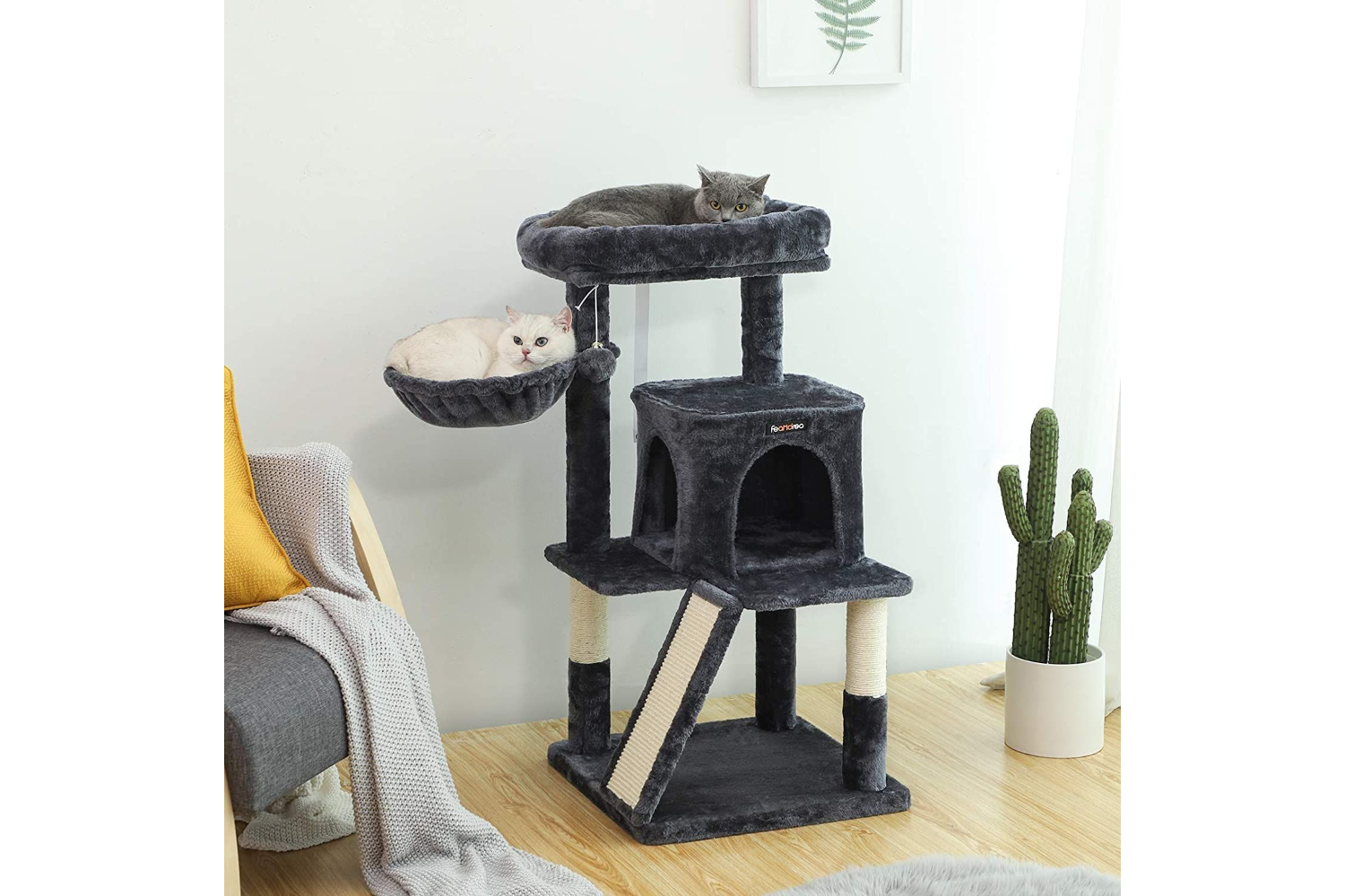 Feandrea UPCT51G Side Basket Cat Tree | Smoky Grey