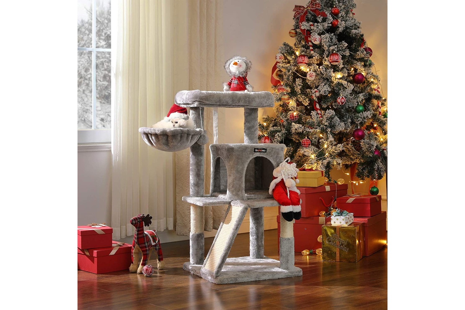 Feandrea UPCT51W Side Slope Cat Tree | Light Grey