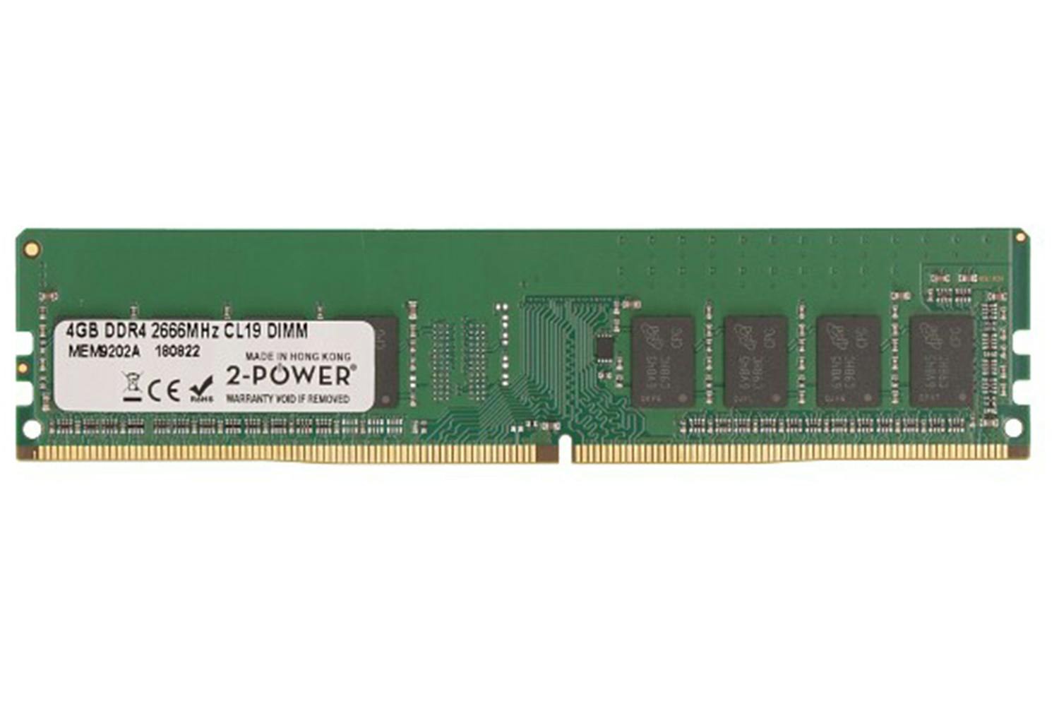 2-Power 4GB DDR4 CL19 Non-ECC DIMM 1Rx8