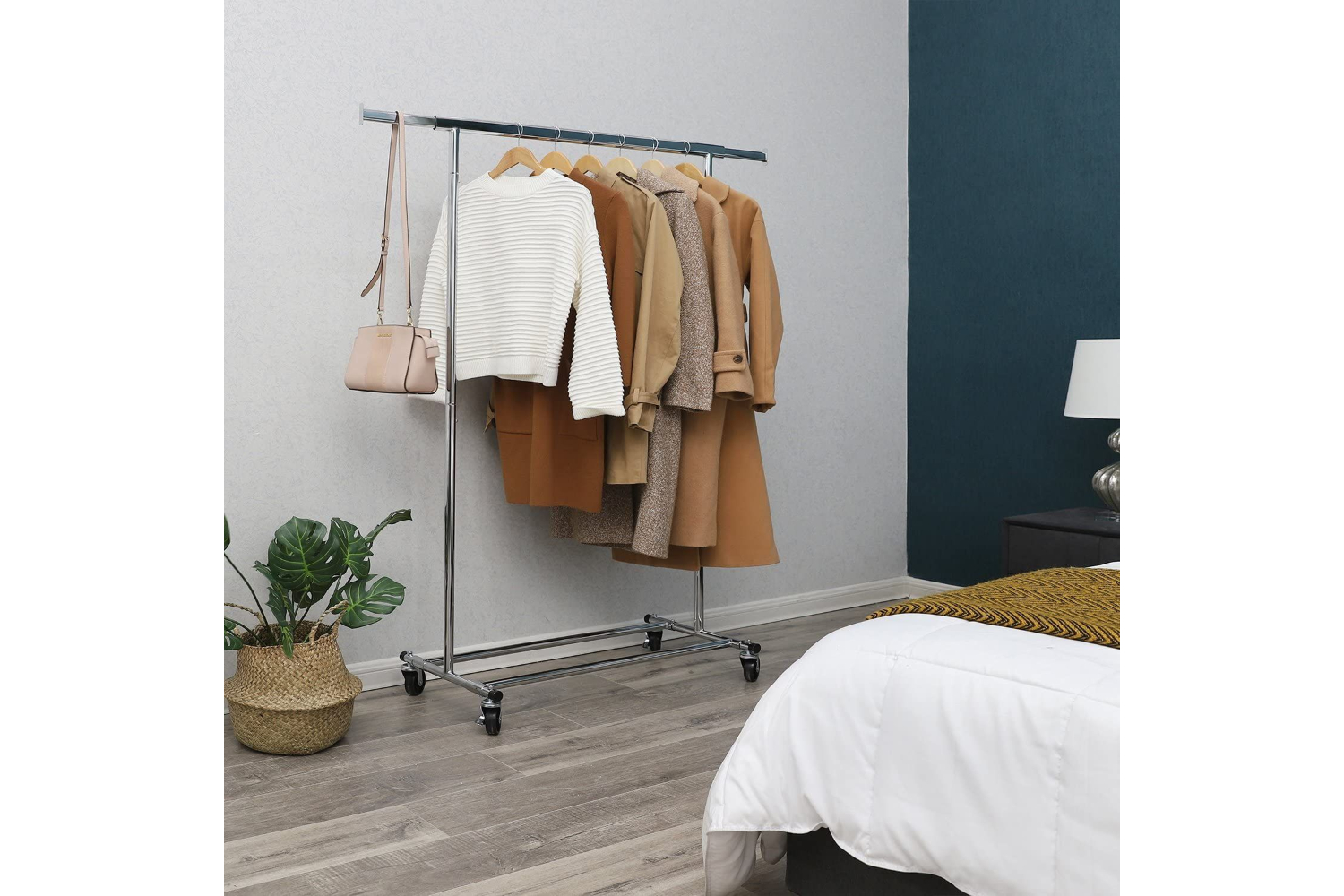 Songmics Clothes Rack with Shelf | Silver