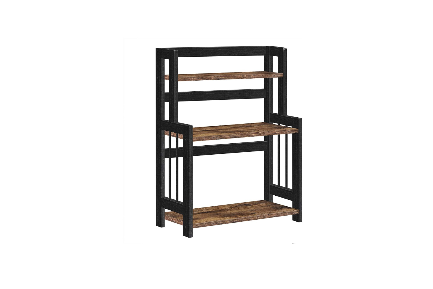 Songmics 3-Tier Spice Rack with Bamboo Frame | Rustic Brown & Black