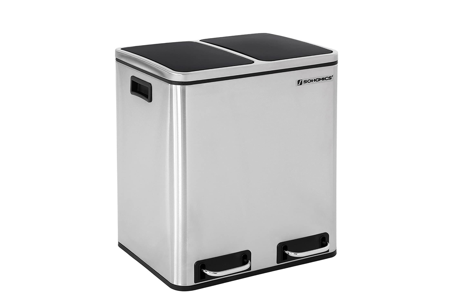 Songmics Step Trash Can with 2 Bucket | Silver