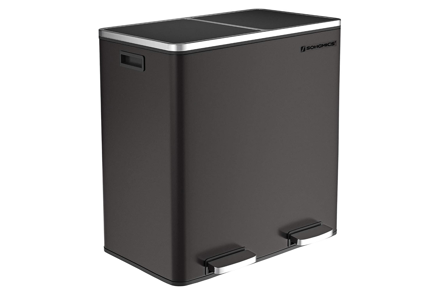 Songmics Dual Trash Garbage Can with Lid | Black