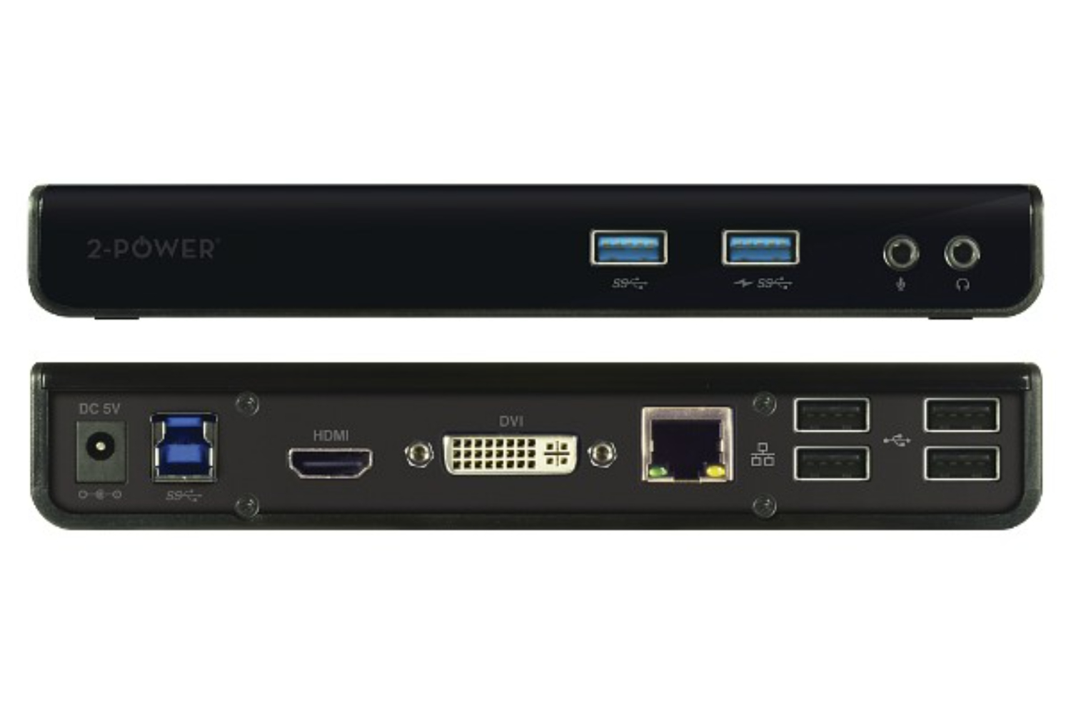 2-Power USB-C & USB 3.0 Dual Display Dock