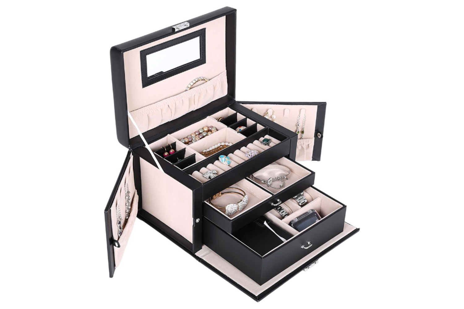 Songmics Side Open Jewelry Organizer | Black