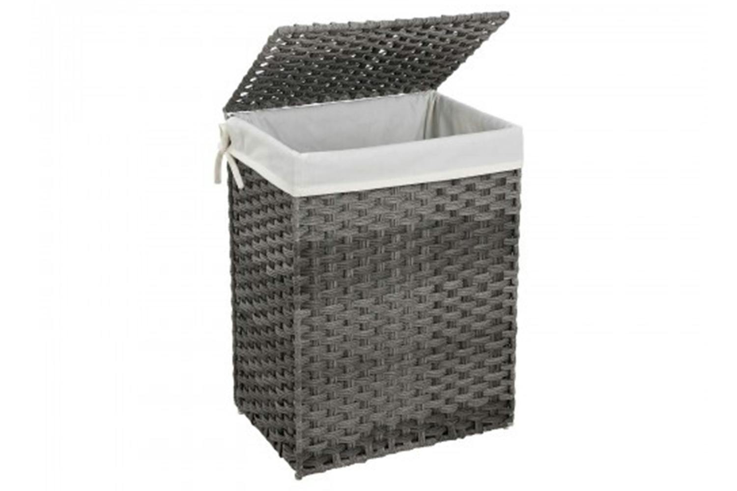 Songmics LCB51WG Handwoven Laundry Basket | Gray