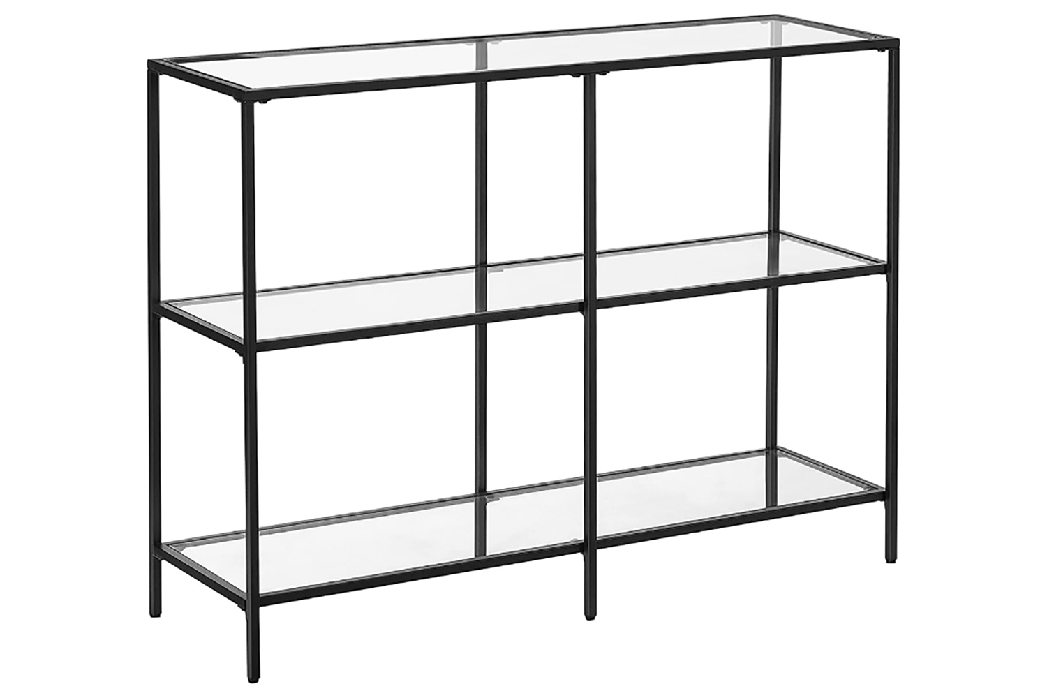 Vasagle Glass Console Table with Shelves | Black