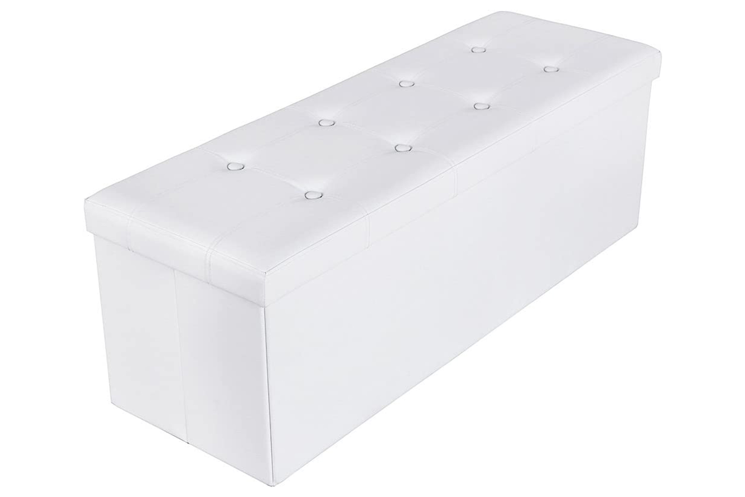 Songmics Faux Leather Folding Ottoman | White