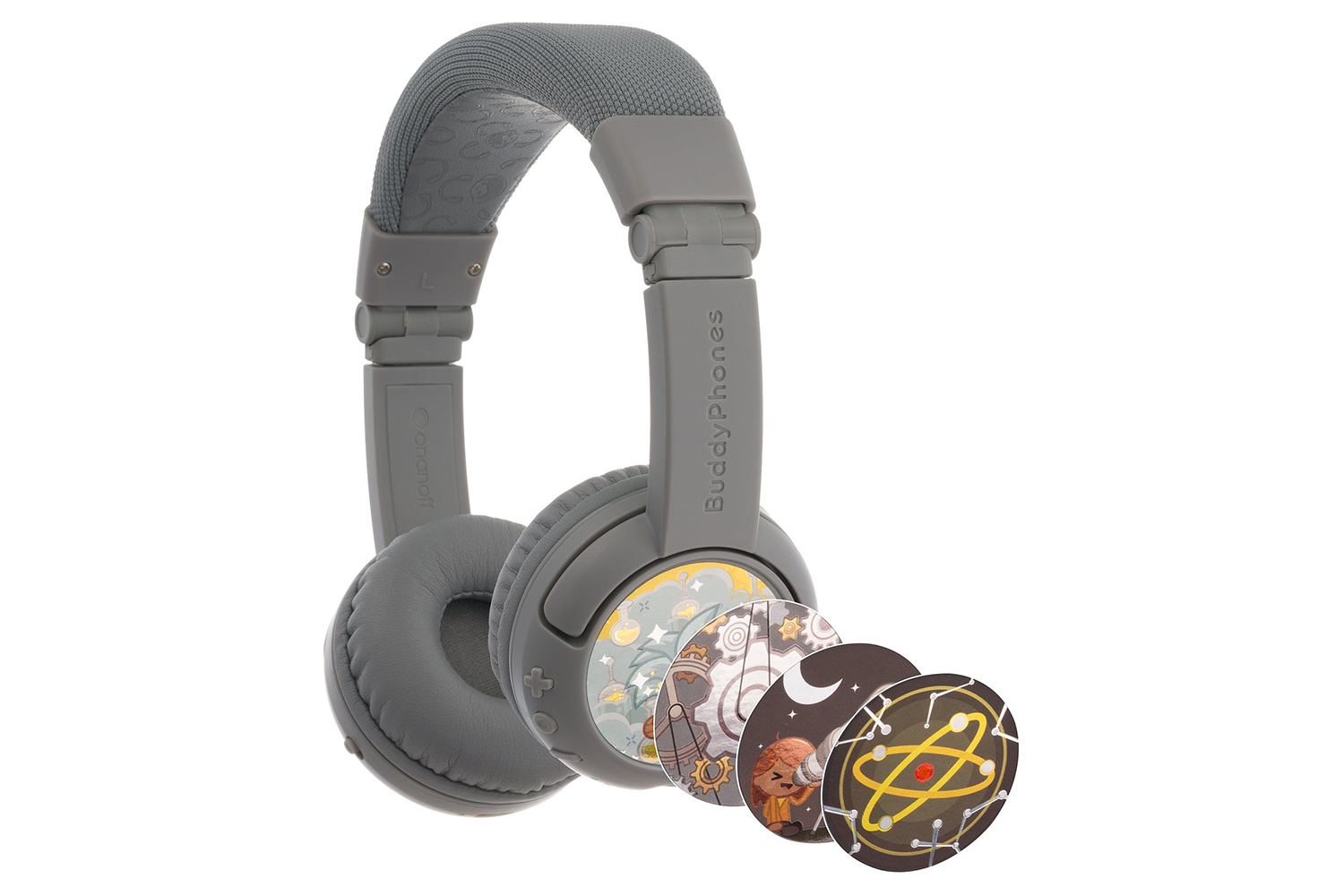 BuddyPhones Play Wireless Kids Headphone Grey Matter