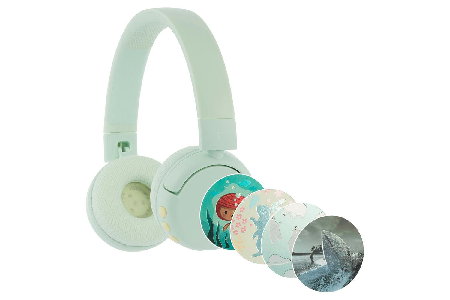 BuddyPhones On-Ear Wireless Kids Headphones | Green PopFun