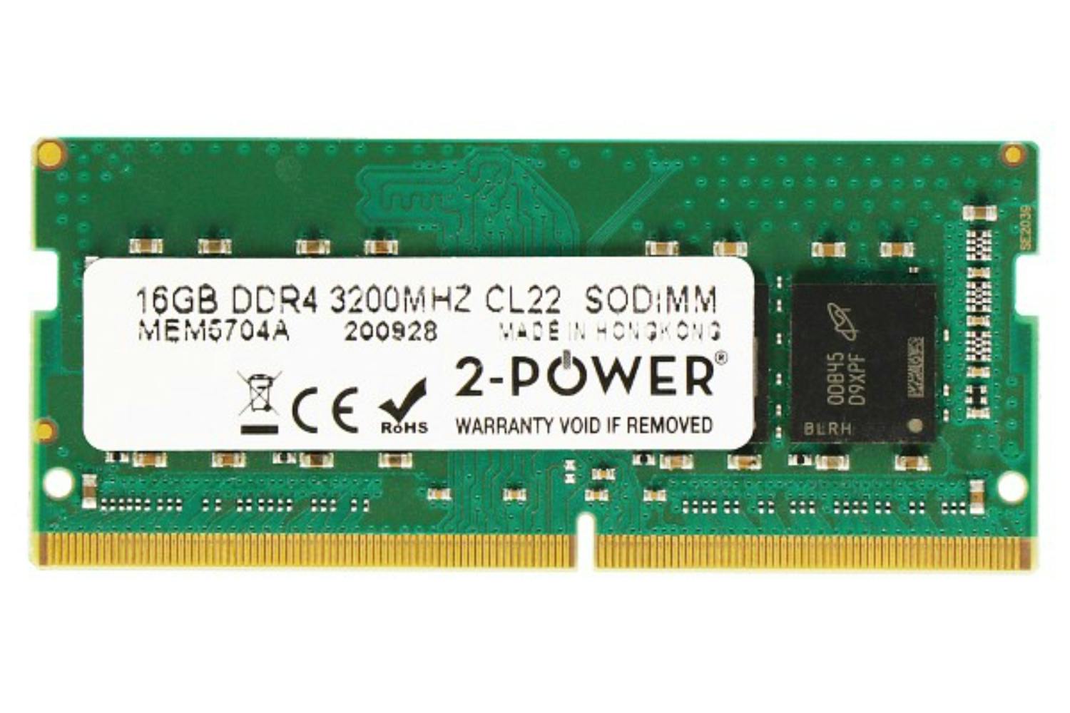 2-Power 16GB DDR4 3200MHz CL22 SODIMM Memory Module