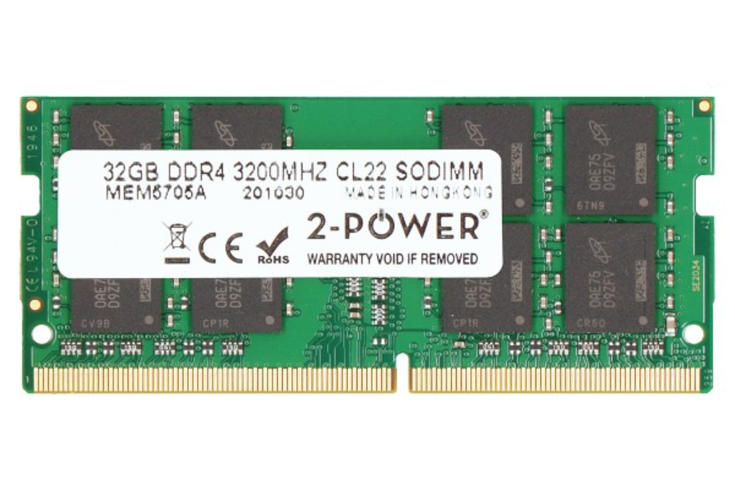 2-Power 32GB DDR4 3200MHz CL22 SODIMM Memory Module