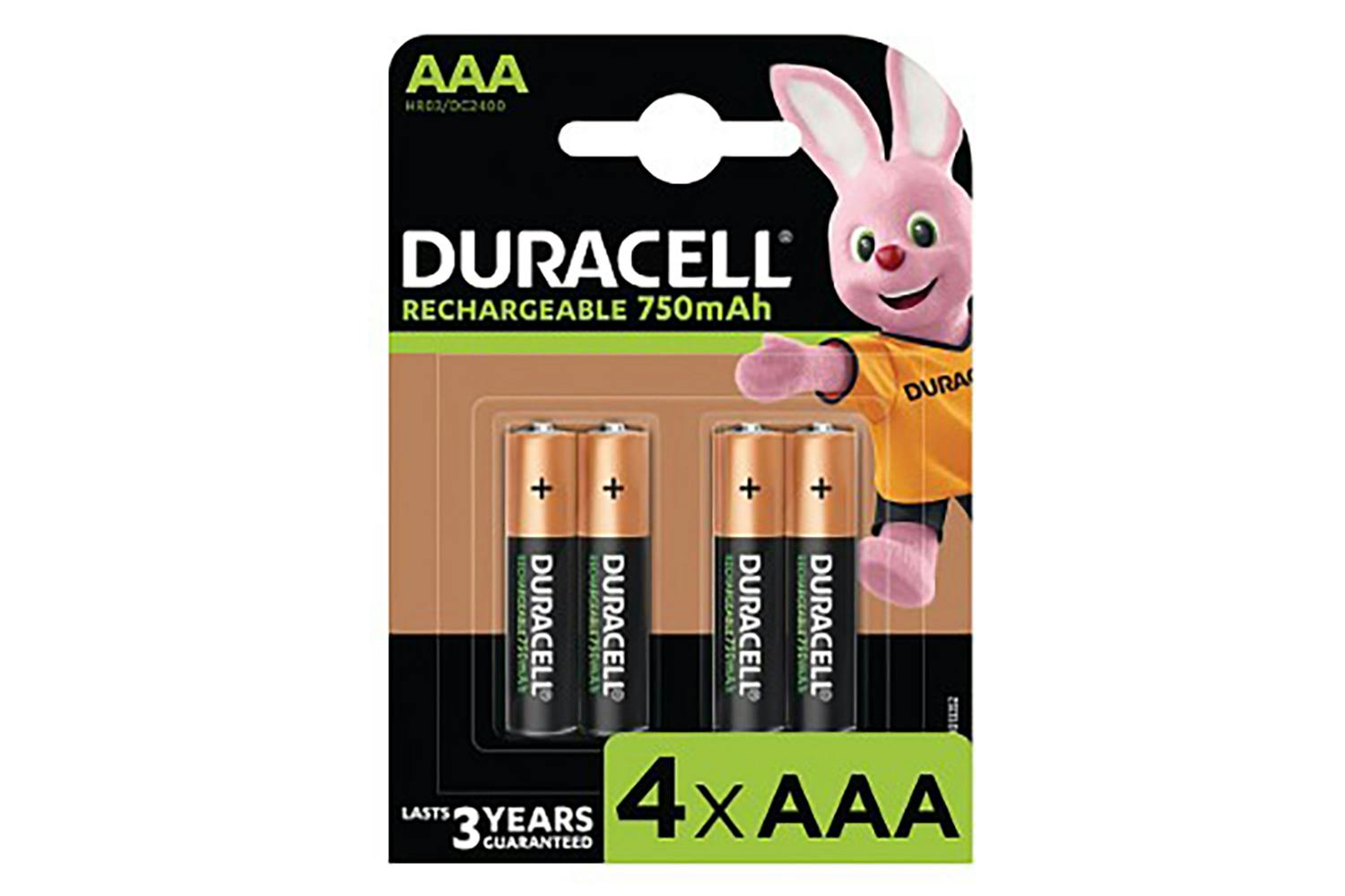 Duracell Rechargeable AAA 750mAh 4 Pack