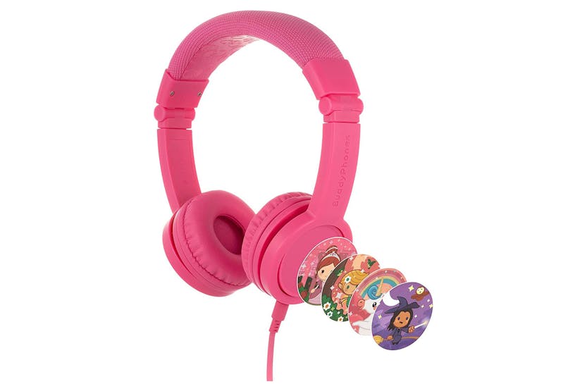 BuddyPhones Explore+ Wired Kids Headphones | Rose Pink