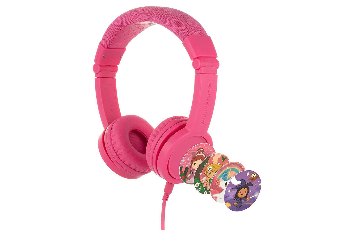 BuddyPhones Explore+ Wired Kids Headphones | Rose Pink