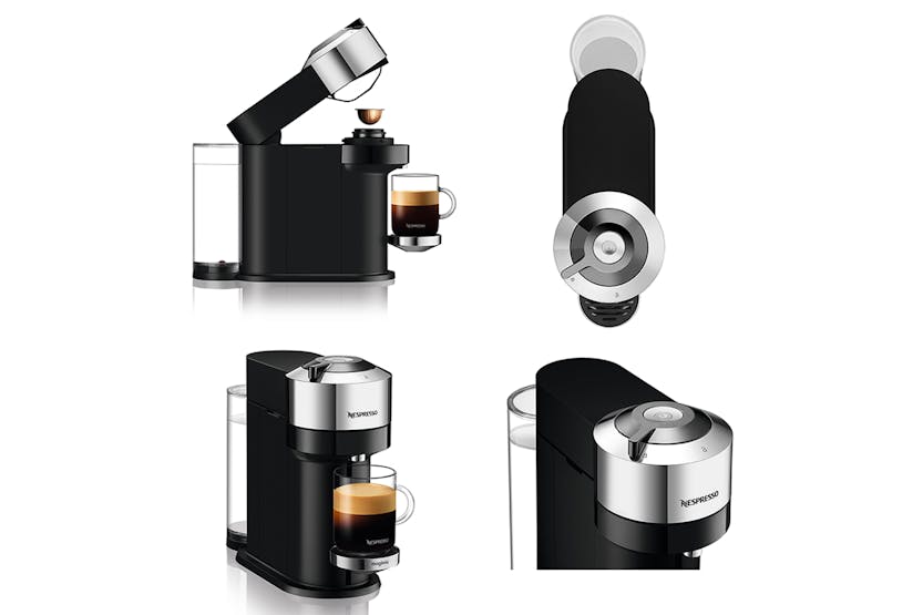 Nespresso Vertuo Next 11713 Coffee Machine with Aeroccino Milk Frother by Magimix | Pure Chrome