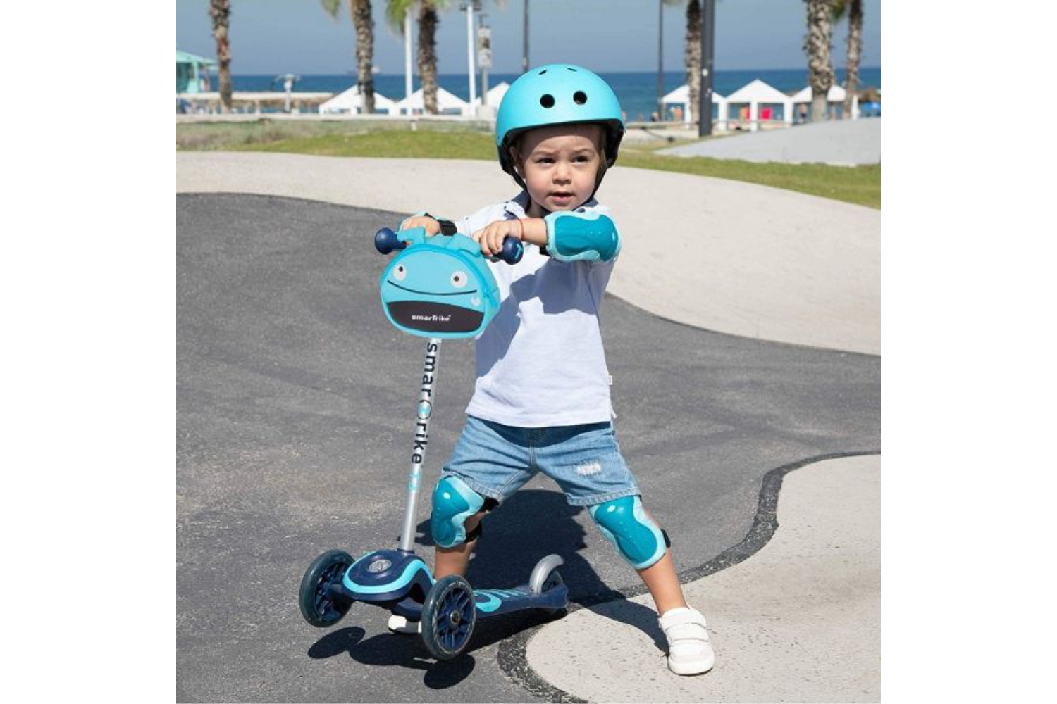 Smartrike T3 with Safety Gear Scooter | Blue