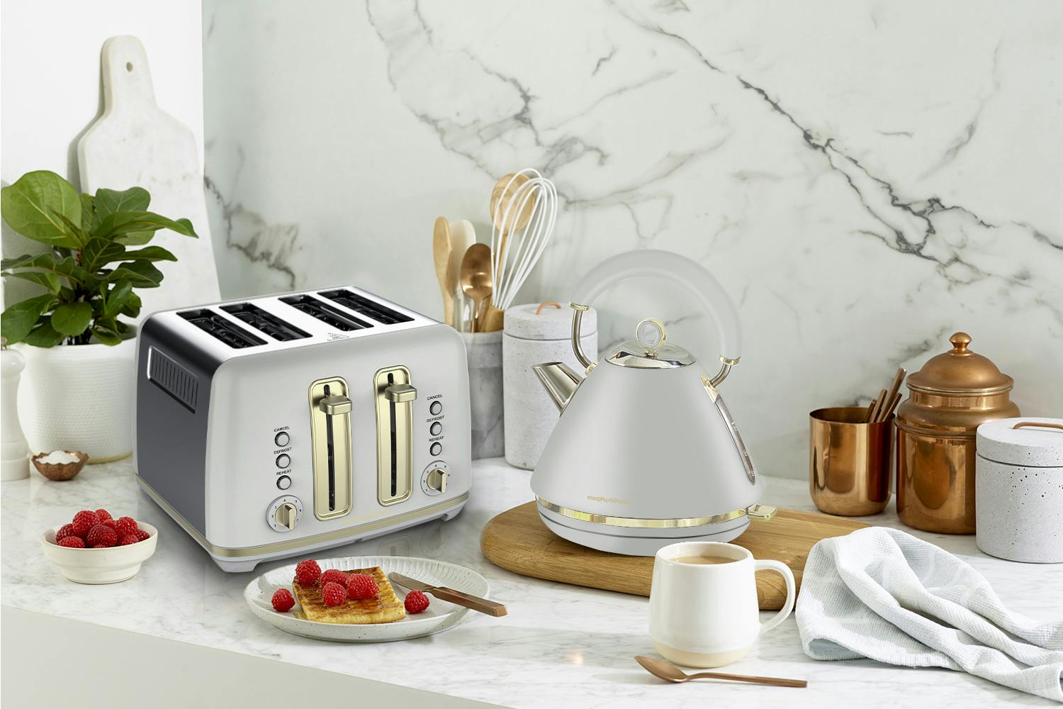 Morphy Richards Ascend 4 Slice Toaster | 244021 | Grey & Soft Gold