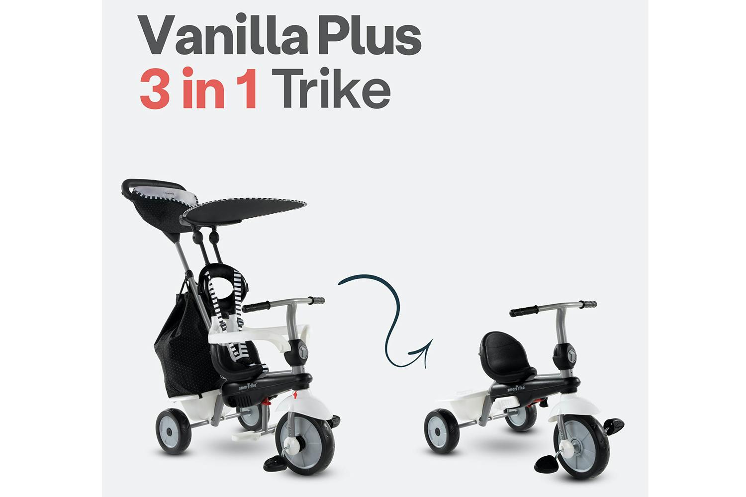 Smartrike 6654200 4-in-1 Vanilla Plus Toddler Tricycle Black