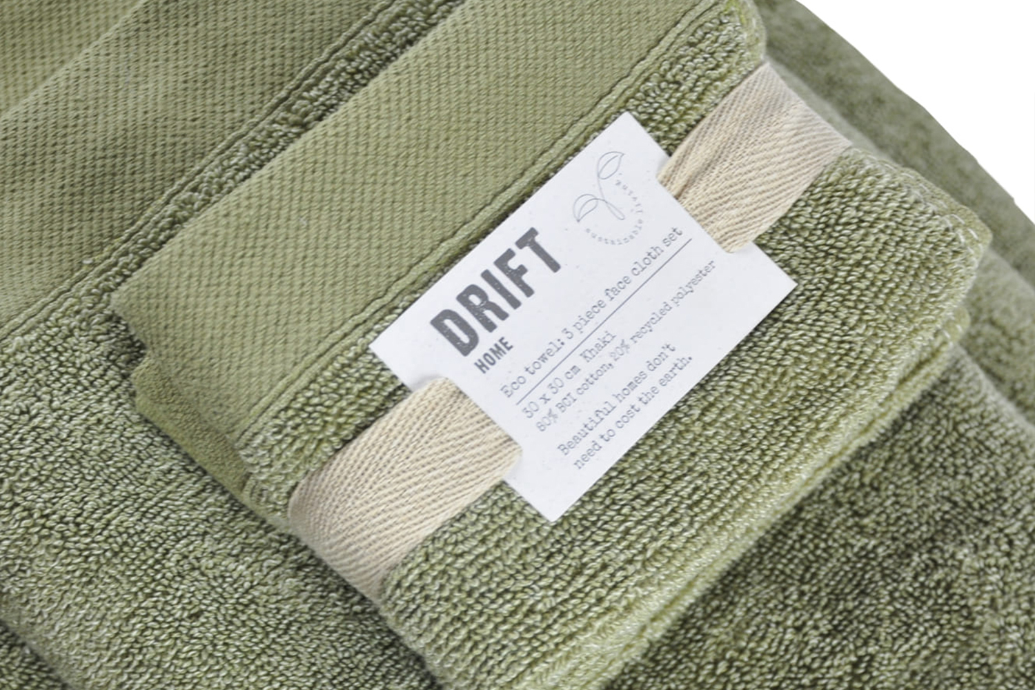 Drift Eco Dye Bath Towel Khaki Ireland