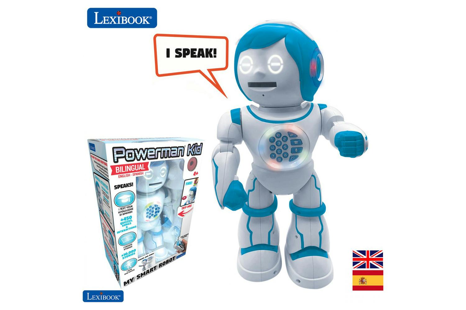 Lexibook ROB90EN Powerman Kid Educational and Bilingual English/Spanish Robot